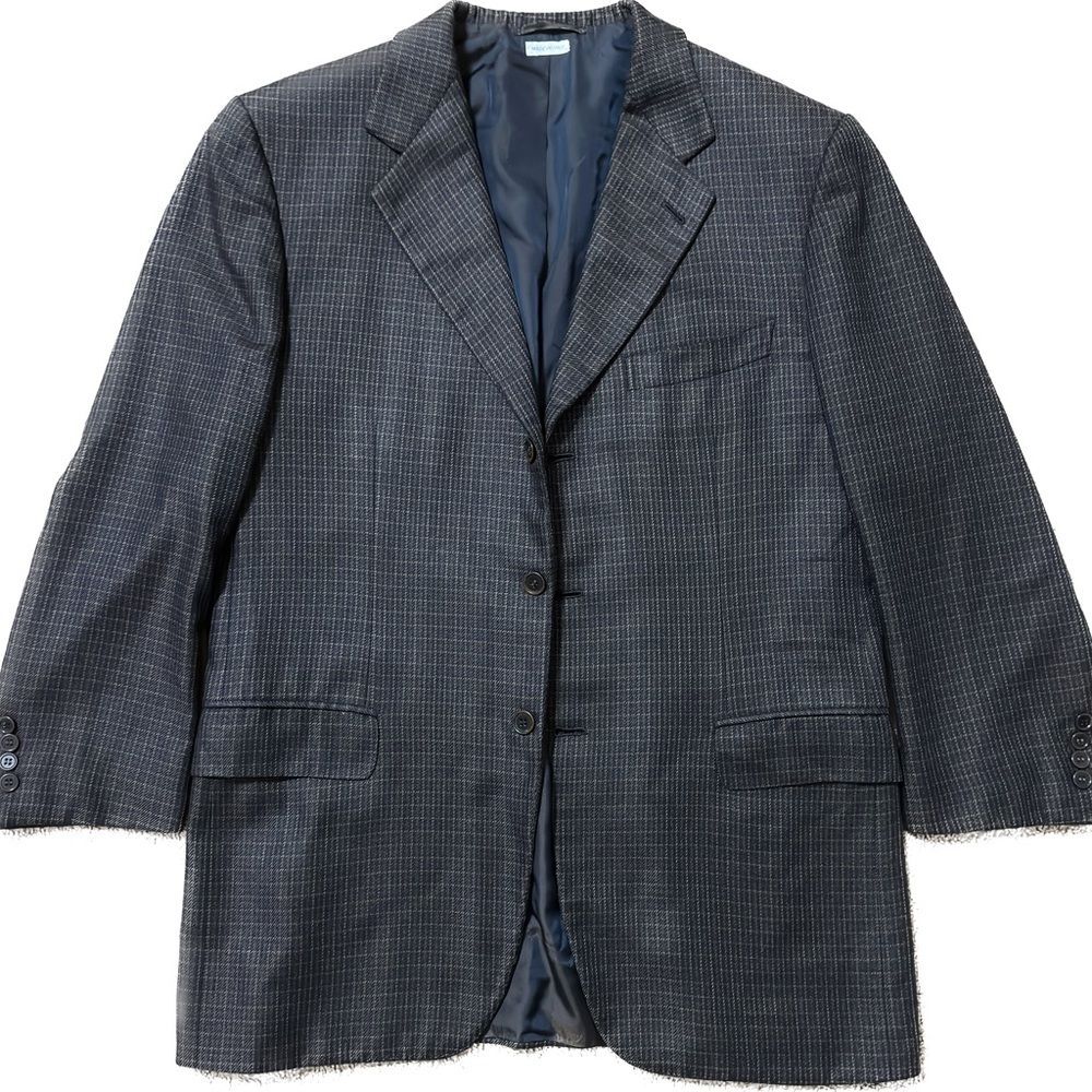 Brioni Unique Brown & Black 3 button Silk and Cashmere Jacket